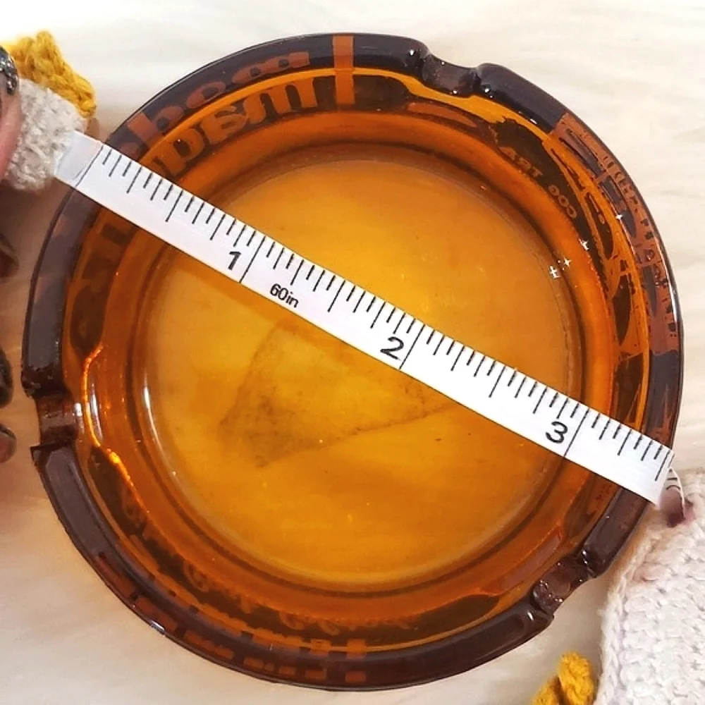 Vintage Amber Glass Pikes Peak Hiking Colorado Collectible Ashtray 3.5" - Picture 10 of 10